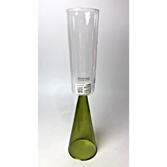 Zodax Other - One Clear & Green Viterbo Champagne Flute By Zodax Borosilicate Los Angeles CA